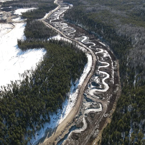 Greenstone GoldMine, Digue de dérivation GoldField Creek
