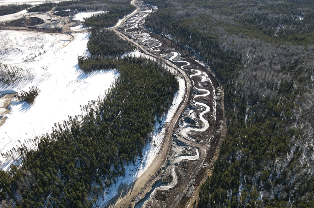 Greenstone GoldMine, Digue de dérivation GoldField Creek